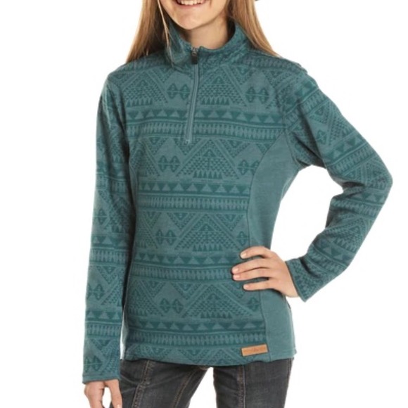 Panhandle Western Wear Tops - Powder River Aztec Quarter Zip Sweatshirt Small Panhandle Western Wear